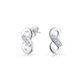 925 Silver CZ Infinity Symbol Figure Huit petites boucles d&#39;oreilles